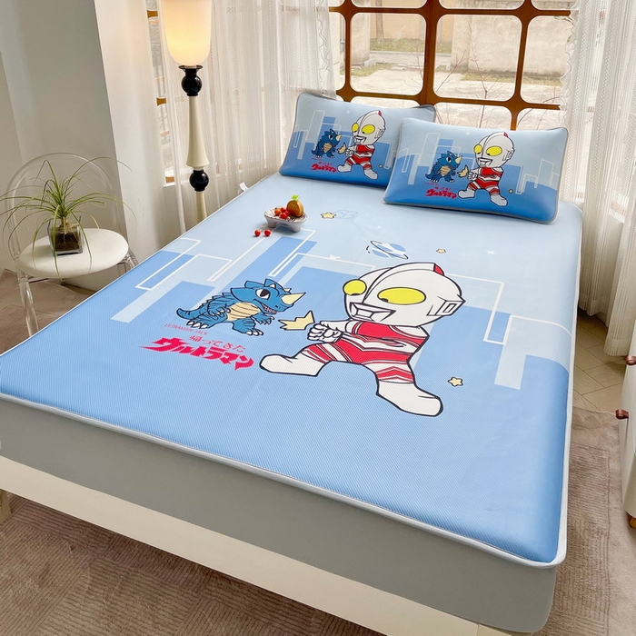 91家纺网 家纺一手货源 找家纺 蘭菲家纺 2025新款冰丝奥特曼凉席套件 勇士