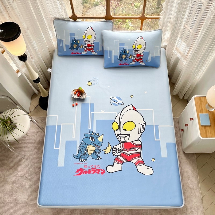 91家纺网 家纺一手货源 找家纺 蘭菲家纺 2025新款冰丝奥特曼凉席套件 勇士