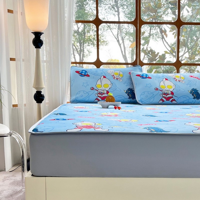 91家纺网 家纺一手货源 找家纺 蘭菲家纺 2025新款冰丝奥特曼凉席套件 宇宙飞人