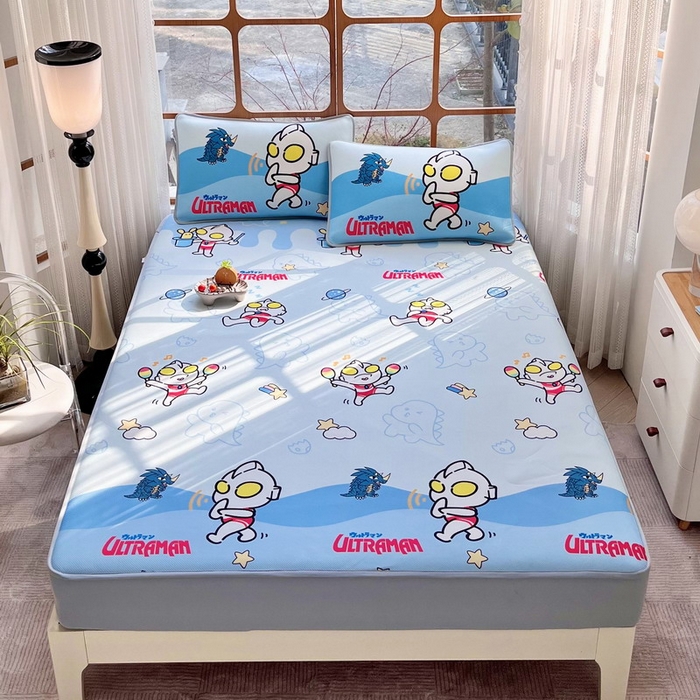 蘭菲家纺 2025新款冰丝奥特曼凉席套件 运动员