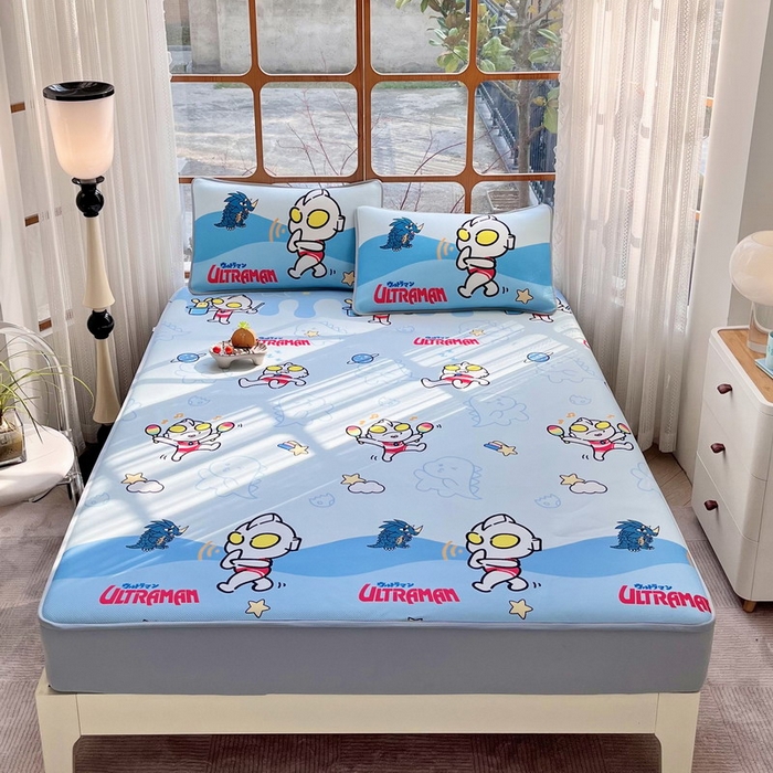 91家纺网 家纺一手货源 找家纺 蘭菲家纺 2025新款冰丝奥特曼凉席套件 运动员