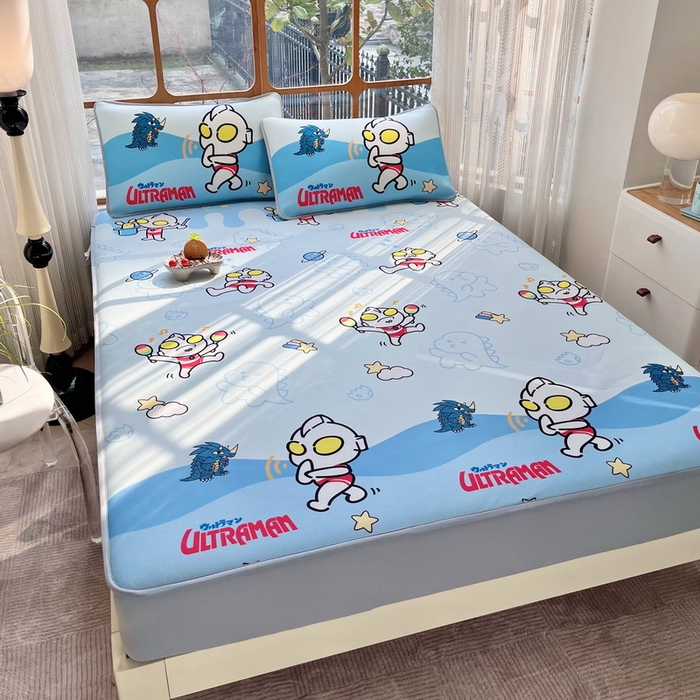 91家纺网 家纺一手货源 找家纺 蘭菲家纺 2025新款冰丝奥特曼凉席套件 运动员