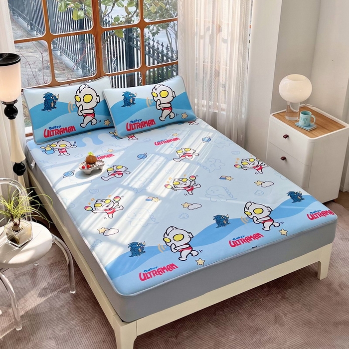 91家纺网 家纺一手货源 找家纺 蘭菲家纺 2025新款冰丝奥特曼凉席套件 运动员