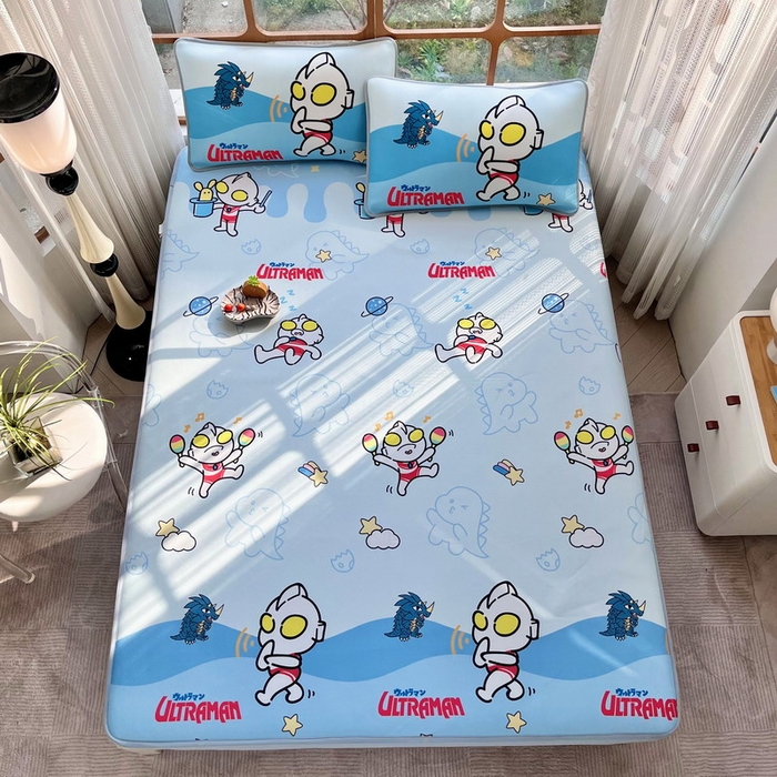 91家纺网 家纺一手货源 找家纺 蘭菲家纺 2025新款冰丝奥特曼凉席套件 运动员