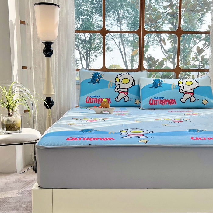 91家纺网 家纺一手货源 找家纺 蘭菲家纺 2025新款冰丝奥特曼凉席套件 运动员