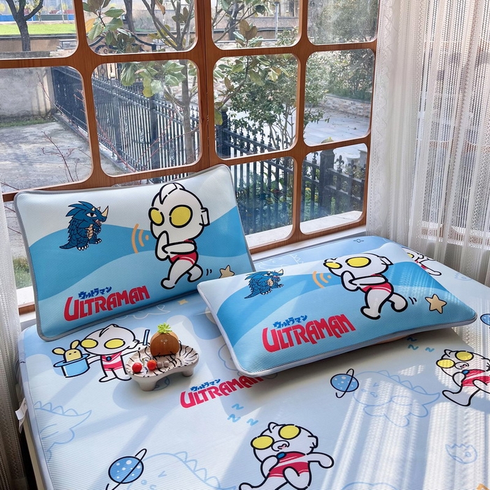 91家纺网 家纺一手货源 找家纺 蘭菲家纺 2025新款冰丝奥特曼凉席套件 运动员