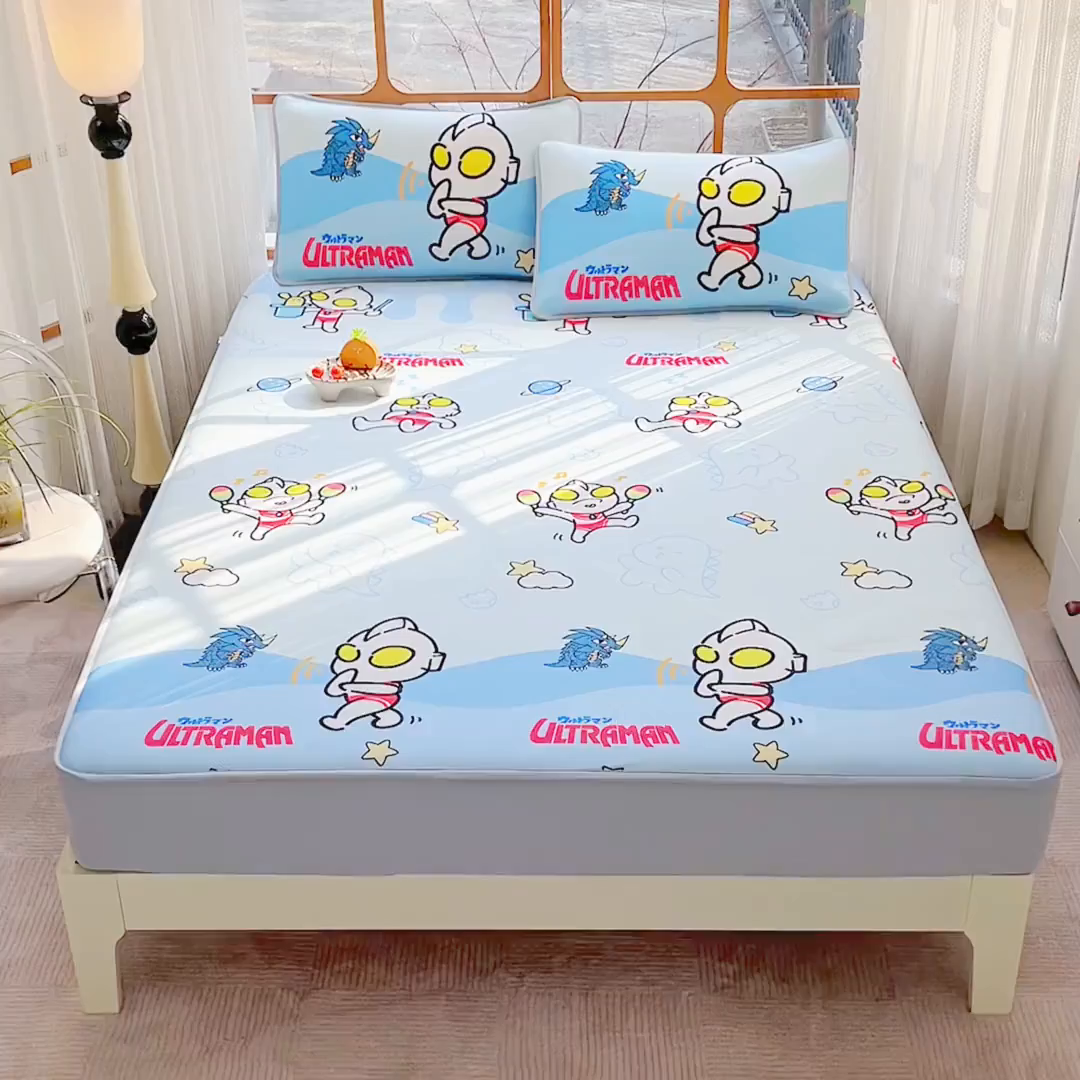 91家纺网 家纺一手货源 找家纺 蘭菲家纺 2025新款冰丝奥特曼凉席套件 运动员