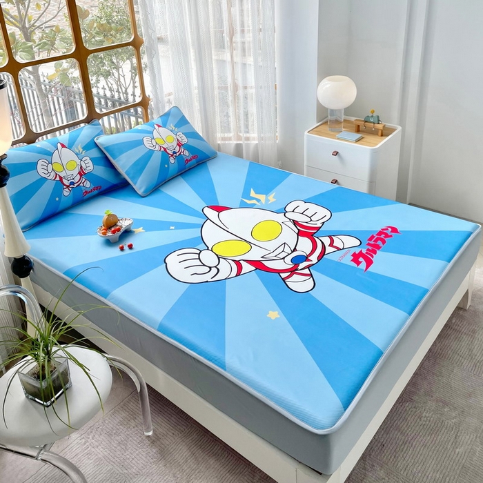 91家纺网 家纺一手货源 找家纺 蘭菲家纺 2025新款冰丝奥特曼凉席套件 正义之侠