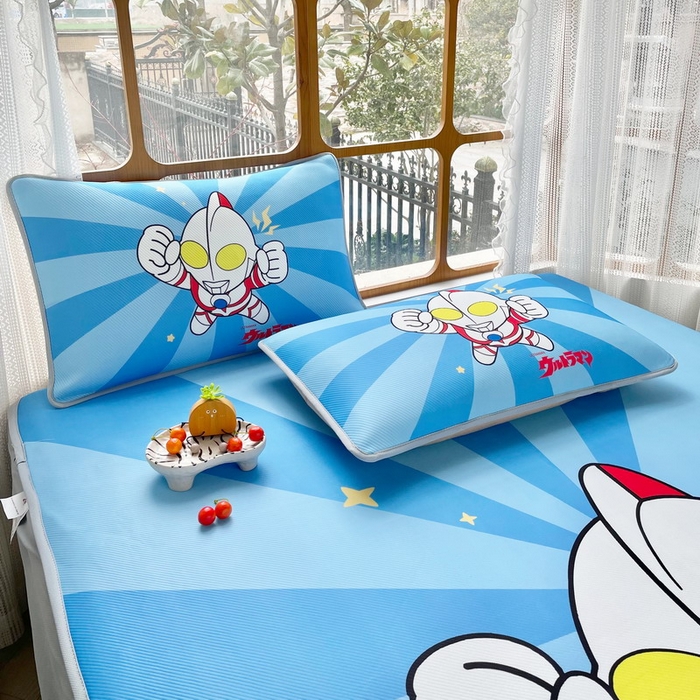 91家纺网 家纺一手货源 找家纺 蘭菲家纺 2025新款冰丝奥特曼凉席套件 正义之侠