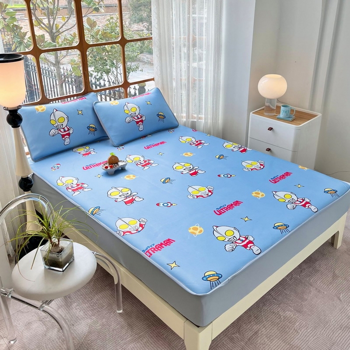 91家纺网 家纺一手货源 找家纺 蘭菲家纺 2025新款冰丝奥特曼凉席套件 追风