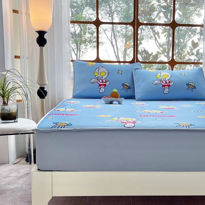 91家纺网 家纺一手货源 找家纺 蘭菲家纺 2025新款冰丝奥特曼凉席套件 追风