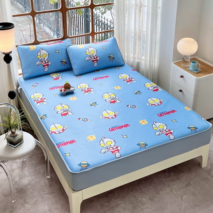 91家纺网 家纺一手货源 找家纺 蘭菲家纺 2025新款冰丝奥特曼凉席套件 追风