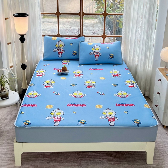 91家纺网 家纺一手货源 找家纺 蘭菲家纺 2025新款冰丝奥特曼凉席套件 追风