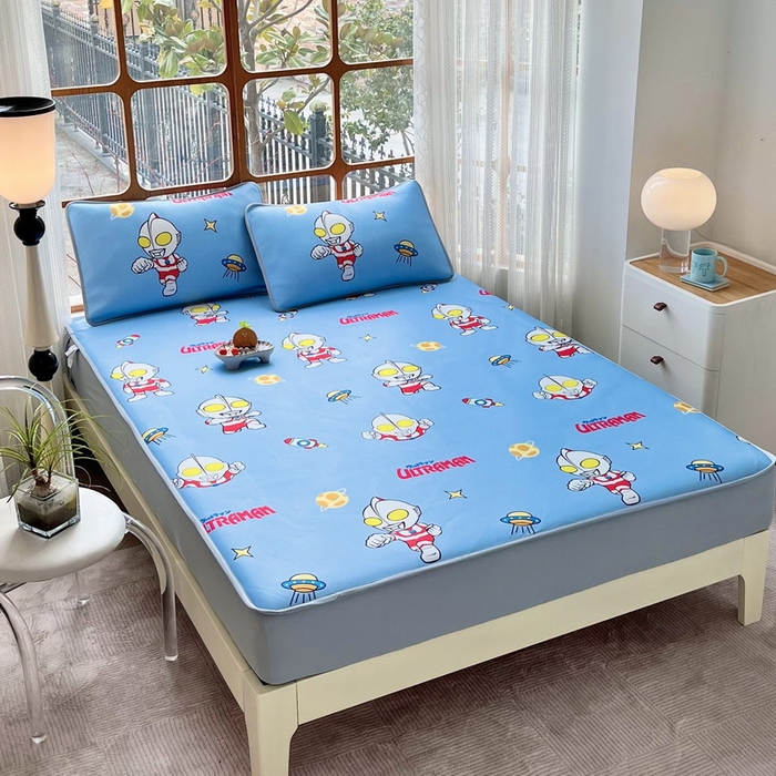 91家纺网 家纺一手货源 找家纺 蘭菲家纺 2025新款冰丝奥特曼凉席套件 追风