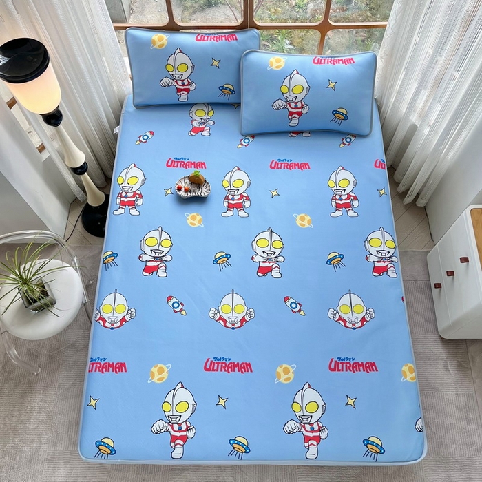 91家纺网 家纺一手货源 找家纺 蘭菲家纺 2025新款冰丝奥特曼凉席套件 追风