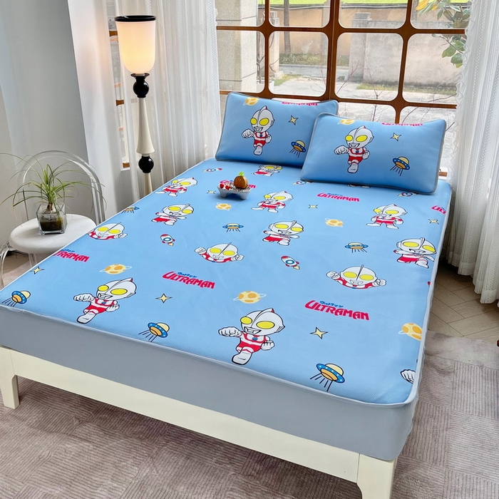 91家纺网 家纺一手货源 找家纺 蘭菲家纺 2025新款冰丝奥特曼凉席套件 追风