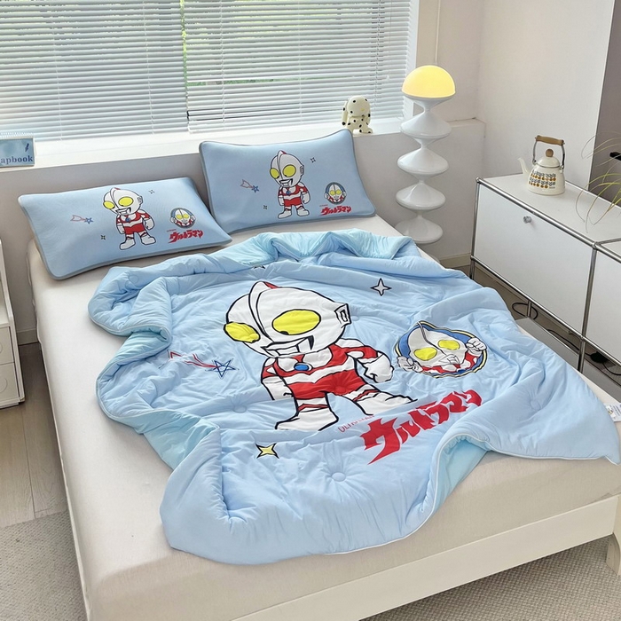 91家纺网 家纺一手货源 找家纺 蘭菲家纺 2025新款凉感丝奥特曼印花夏被 成功