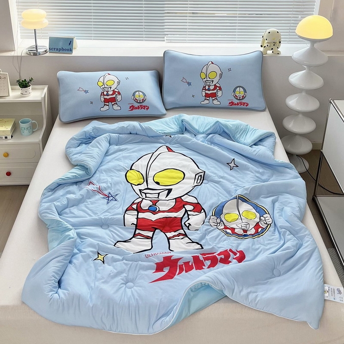 91家纺网 家纺一手货源 找家纺 蘭菲家纺 2025新款凉感丝奥特曼印花夏被 成功