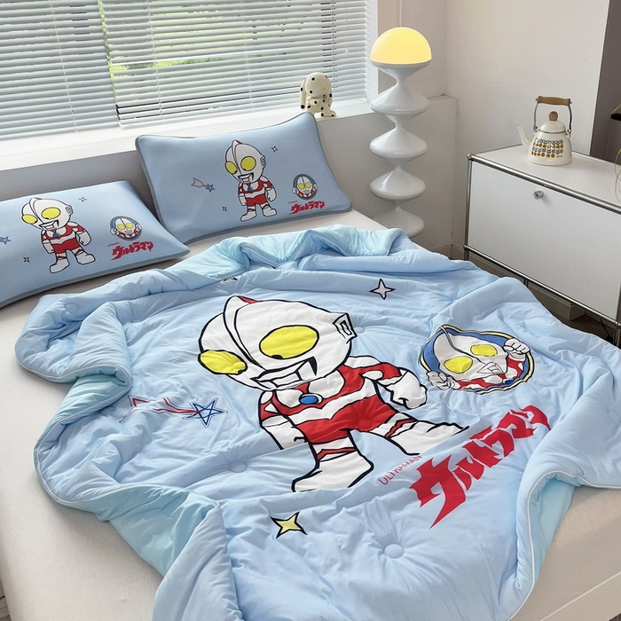 91家纺网 家纺一手货源 找家纺 蘭菲家纺 2025新款凉感丝奥特曼印花夏被 成功