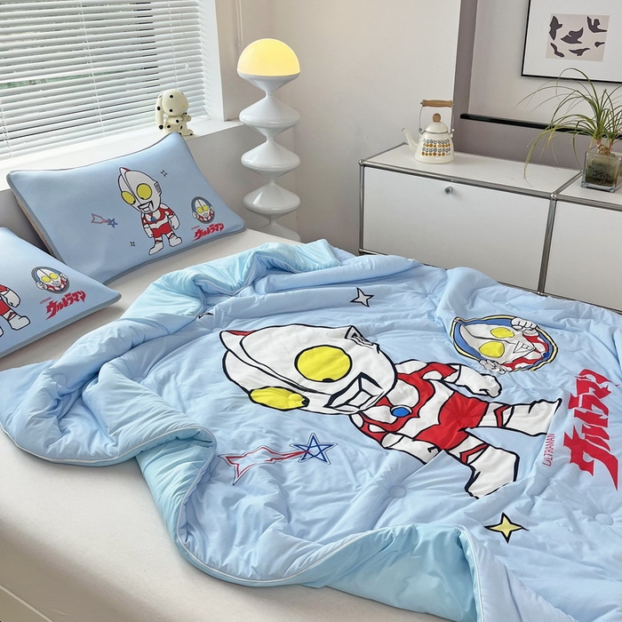 91家纺网 家纺一手货源 找家纺 蘭菲家纺 2025新款凉感丝奥特曼印花夏被 成功