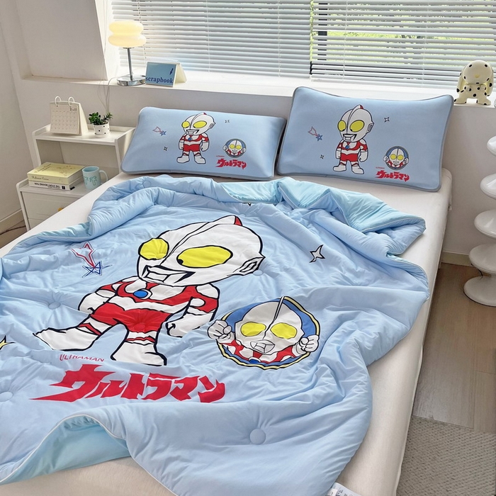 91家纺网 家纺一手货源 找家纺 蘭菲家纺 2025新款凉感丝奥特曼印花夏被 成功