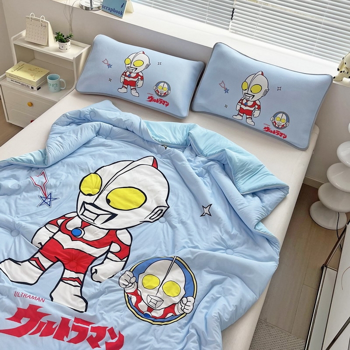 91家纺网 家纺一手货源 找家纺 蘭菲家纺 2025新款凉感丝奥特曼印花夏被 成功