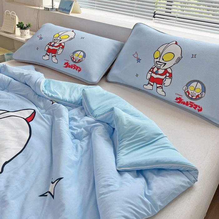 91家纺网 家纺一手货源 找家纺 蘭菲家纺 2025新款凉感丝奥特曼印花夏被 成功