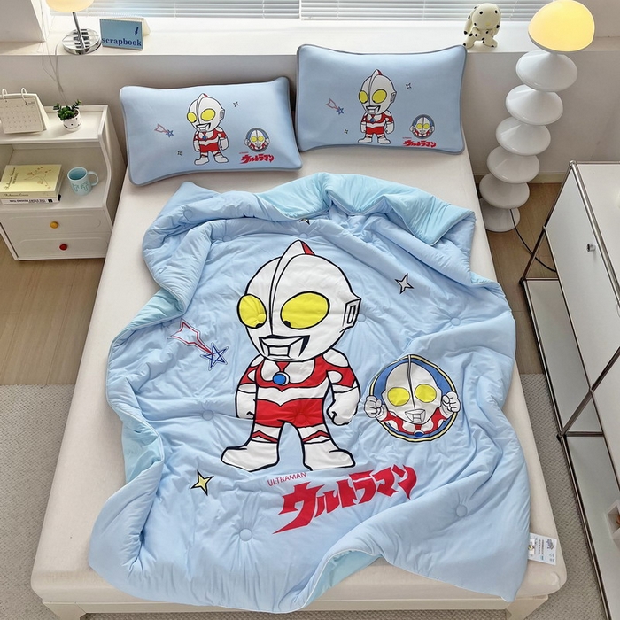 91家纺网 家纺一手货源 找家纺 蘭菲家纺 2025新款凉感丝奥特曼印花夏被 成功