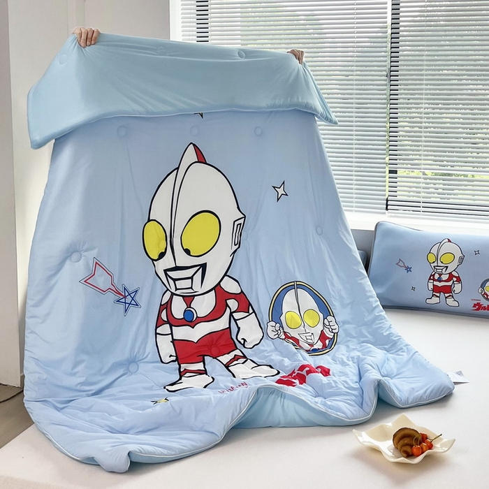 91家纺网 家纺一手货源 找家纺 蘭菲家纺 2025新款凉感丝奥特曼印花夏被 成功