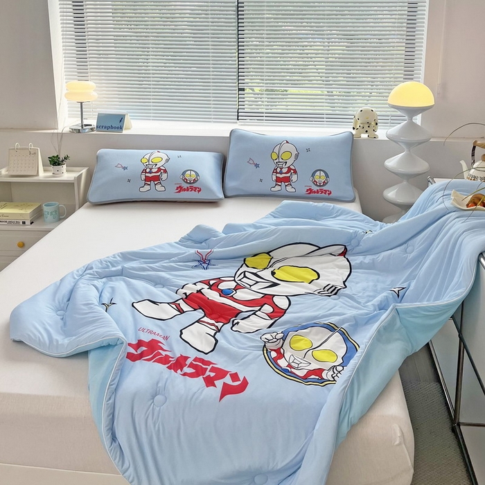 91家纺网 家纺一手货源 找家纺 蘭菲家纺 2025新款凉感丝奥特曼印花夏被 成功