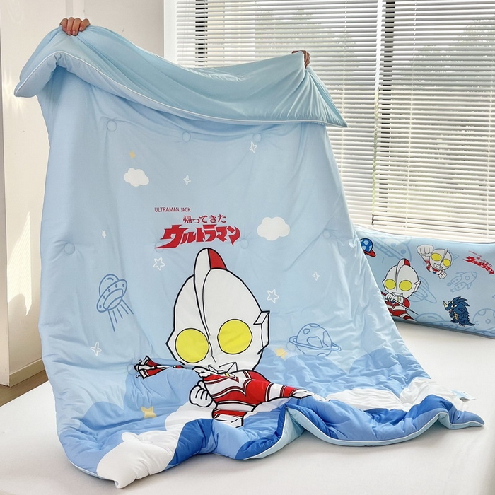 91家纺网 家纺一手货源 找家纺 蘭菲家纺 2025新款凉感丝奥特曼印花夏被 独行者