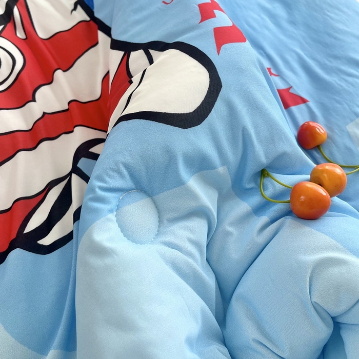 91家纺网 家纺一手货源 找家纺 蘭菲家纺 2025新款凉感丝奥特曼印花夏被 飞天