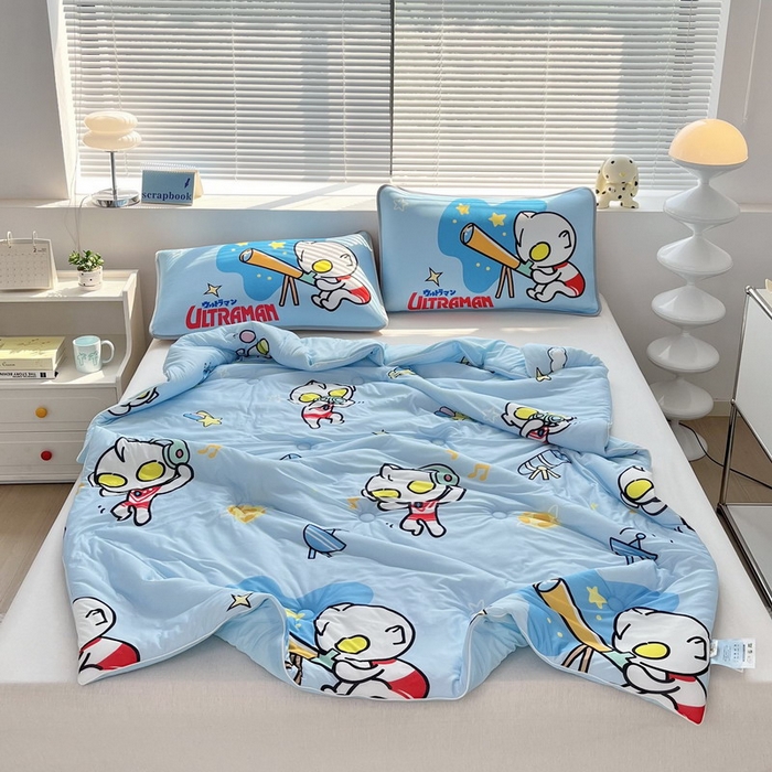 91家纺网 家纺一手货源 找家纺 蘭菲家纺 2025新款凉感丝奥特曼印花夏被 科学家