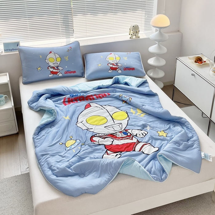 91家纺网 家纺一手货源 找家纺 蘭菲家纺 2025新款凉感丝奥特曼印花夏被 王者