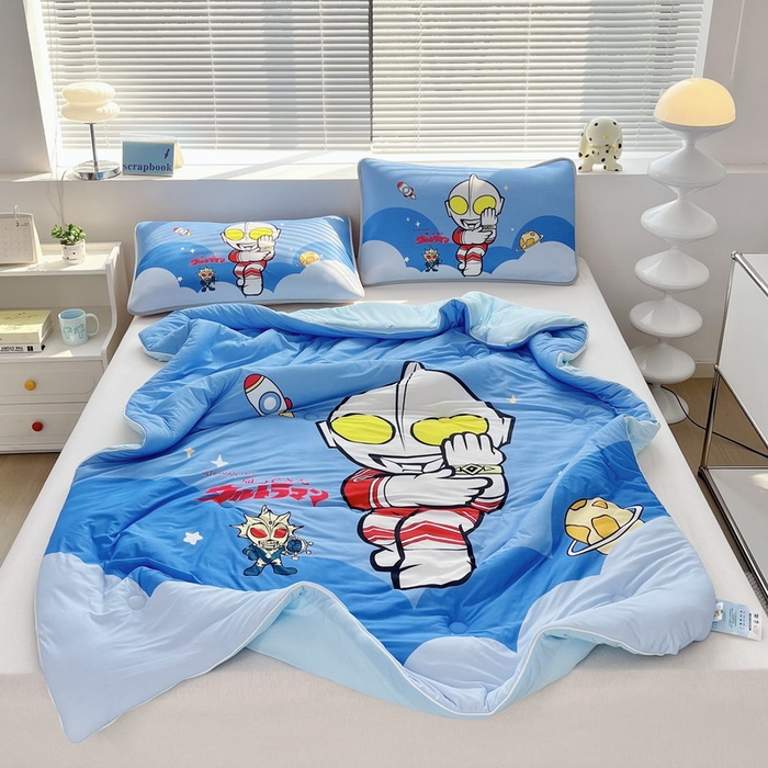 91家纺网 家纺一手货源 找家纺 蘭菲家纺 2025新款凉感丝奥特曼印花夏被 无敌