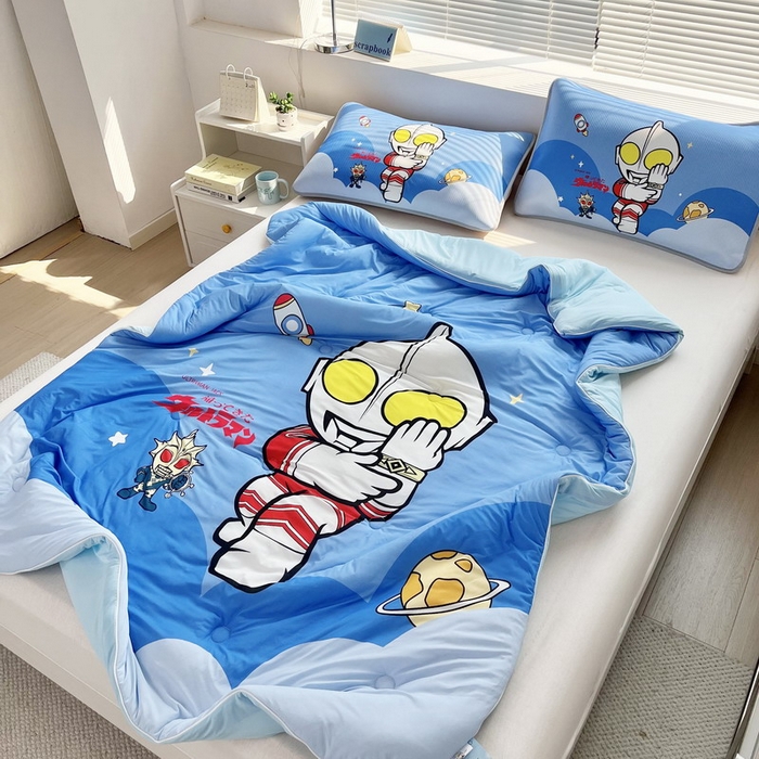 91家纺网 家纺一手货源 找家纺 蘭菲家纺 2025新款凉感丝奥特曼印花夏被 无敌