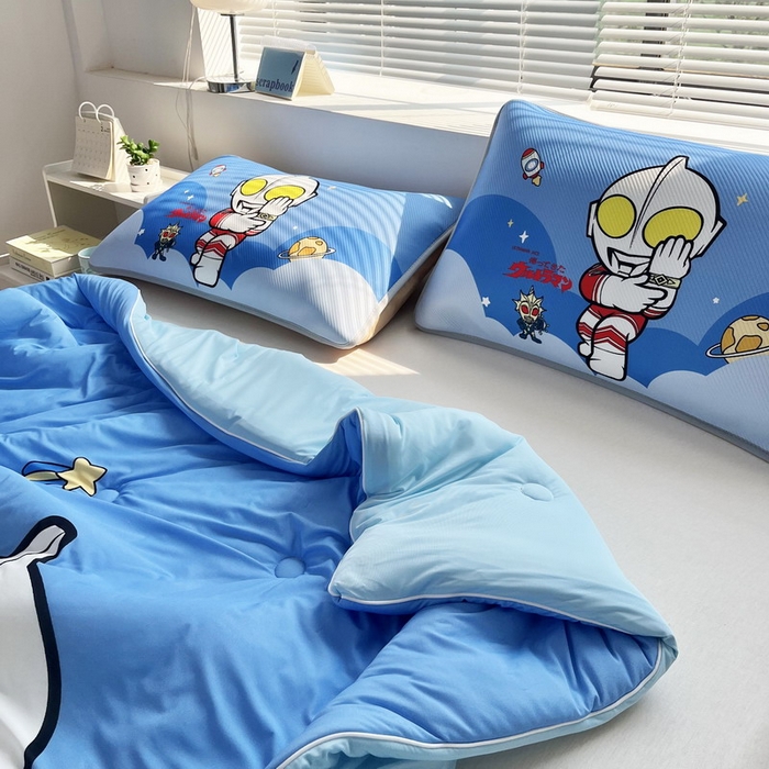 91家纺网 家纺一手货源 找家纺 蘭菲家纺 2025新款凉感丝奥特曼印花夏被 无敌