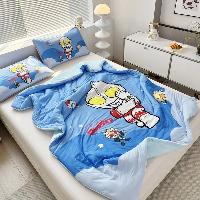 91家纺网 家纺一手货源 找家纺 蘭菲家纺 2025新款凉感丝奥特曼印花夏被 无敌