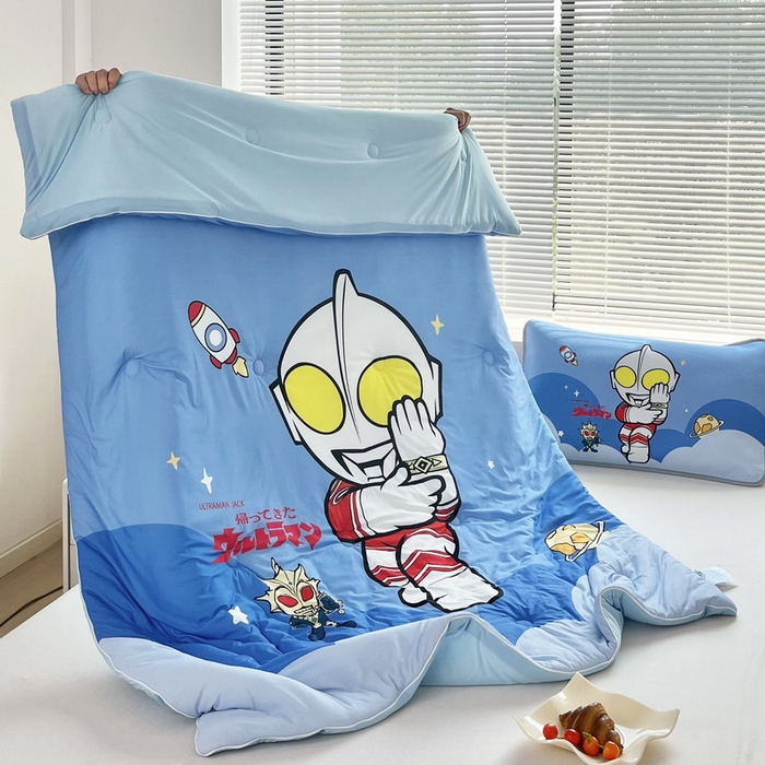 91家纺网 家纺一手货源 找家纺 蘭菲家纺 2025新款凉感丝奥特曼印花夏被 无敌