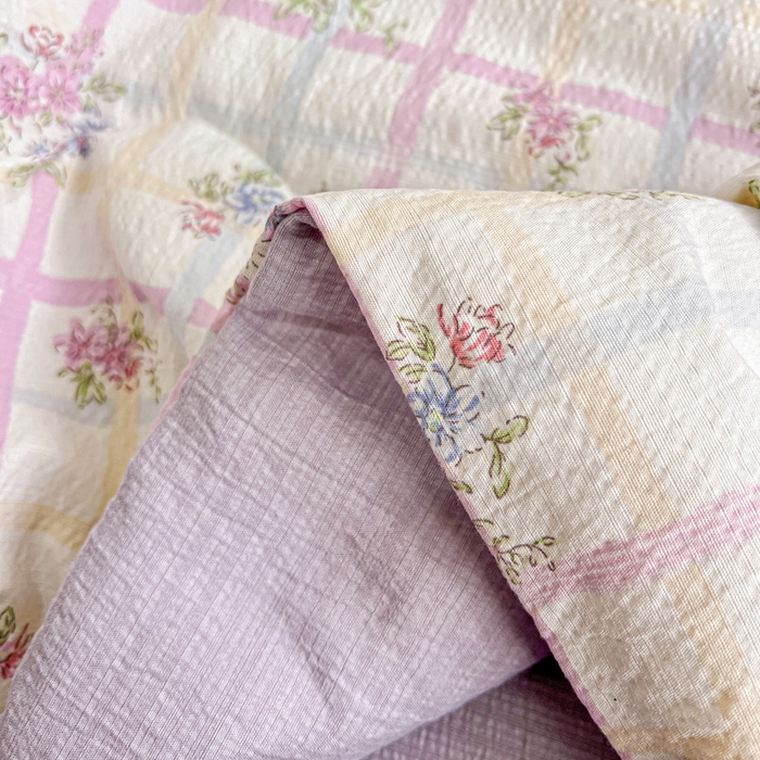 91家纺网 家纺一手货源 找家纺 仟网汇 2025新款皱皱纱简单款夏被四件套 时恋