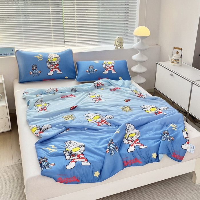 91家纺网 家纺一手货源 找家纺 蘭菲家纺 2025新款凉感丝奥特曼印花夏被 小虎队