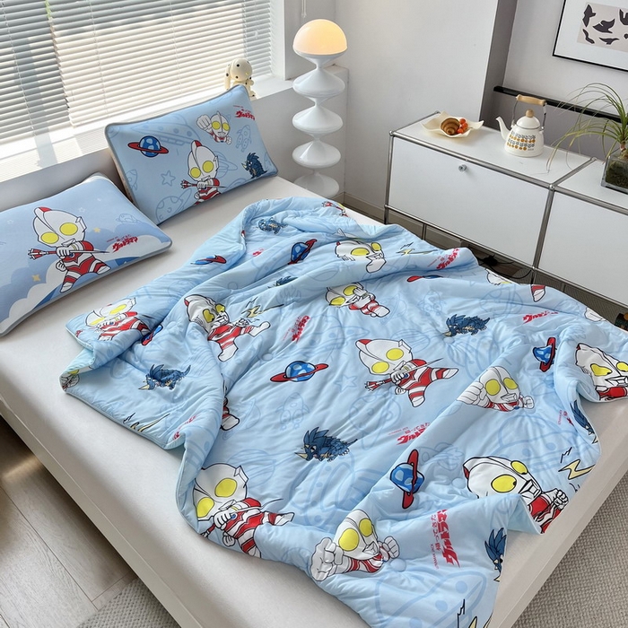 91家纺网 家纺一手货源 找家纺 蘭菲家纺 2025新款凉感丝奥特曼印花夏被 宇宙飞人