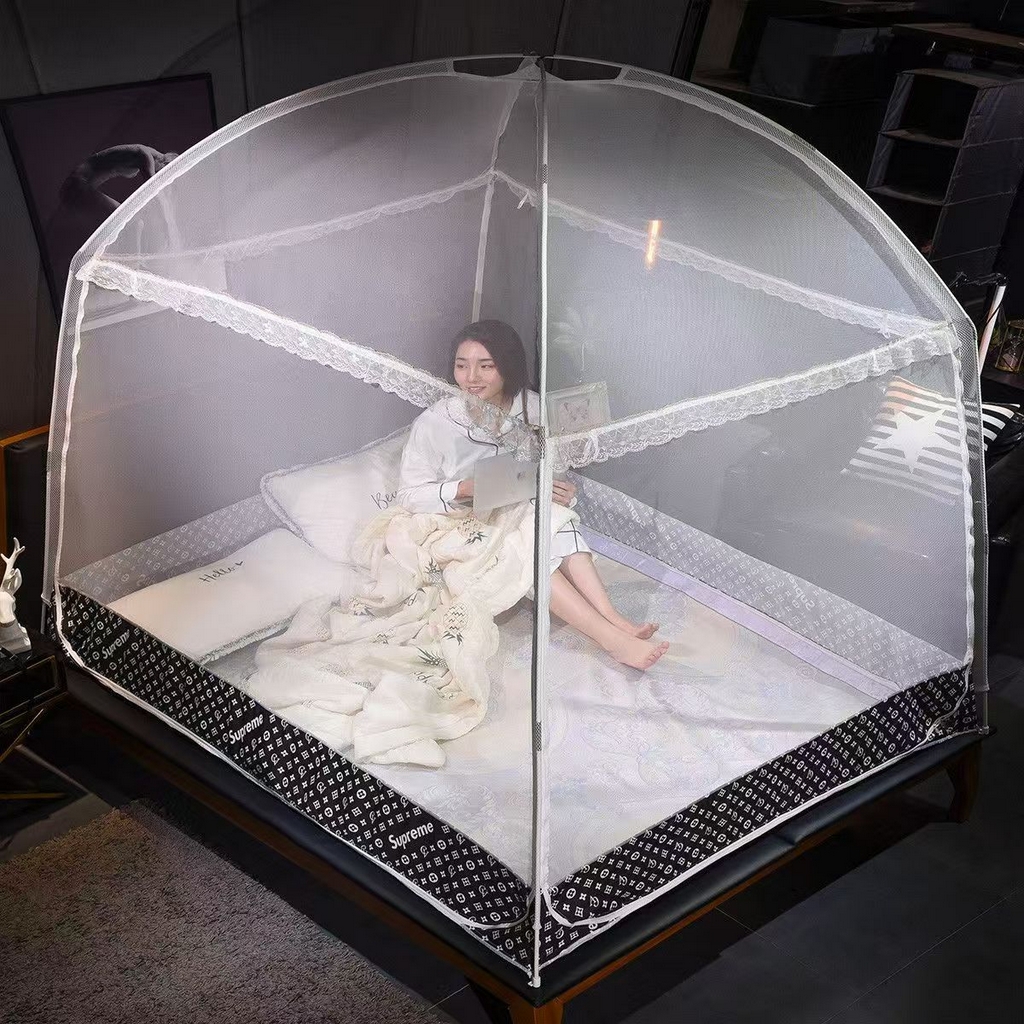 91家纺网 家纺一手货源 找家纺 （总）无瑕家居 2025新款防蚊安装蒙古包蚊帐全底蒙古包坐床蚊帐