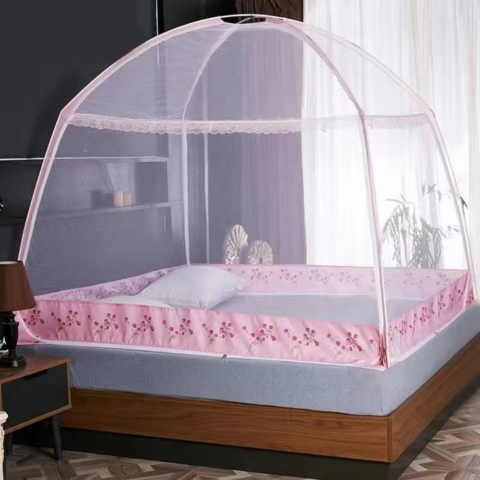 91家纺网 家纺一手货源 找家纺 （总）无瑕家居 2025新款防蚊安装蒙古包蚊帐全底蒙古包坐床蚊帐