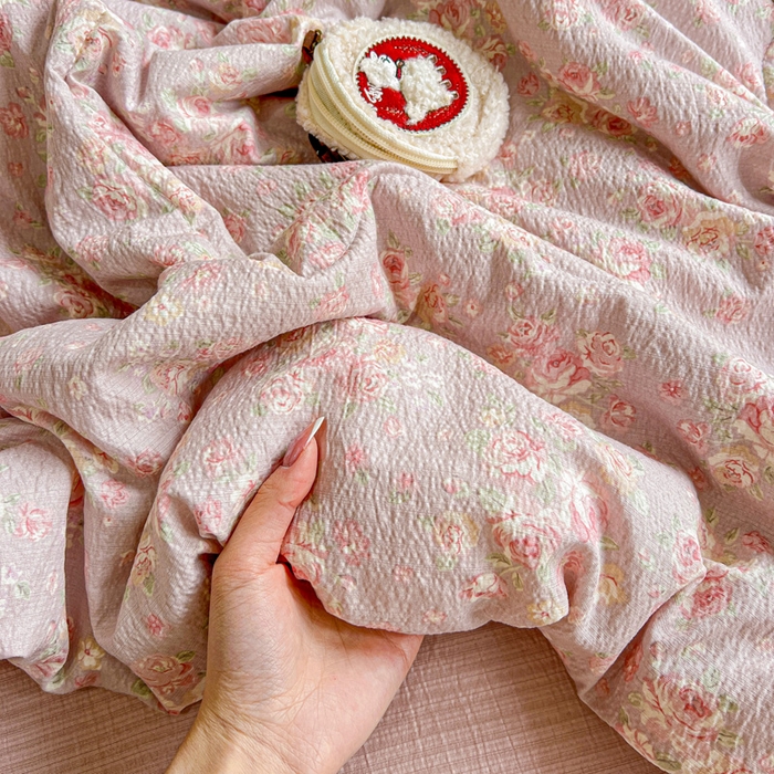 91家纺网 家纺一手货源 找家纺 仟网汇 2025新款皱皱纱简单款夏被四件套 露丝