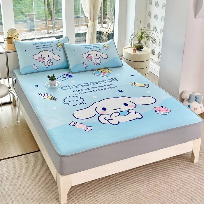 91家纺网 家纺一手货源 找家纺 （总）蘭菲家纺 2025新款三丽鸥卡通印花冰丝凉席