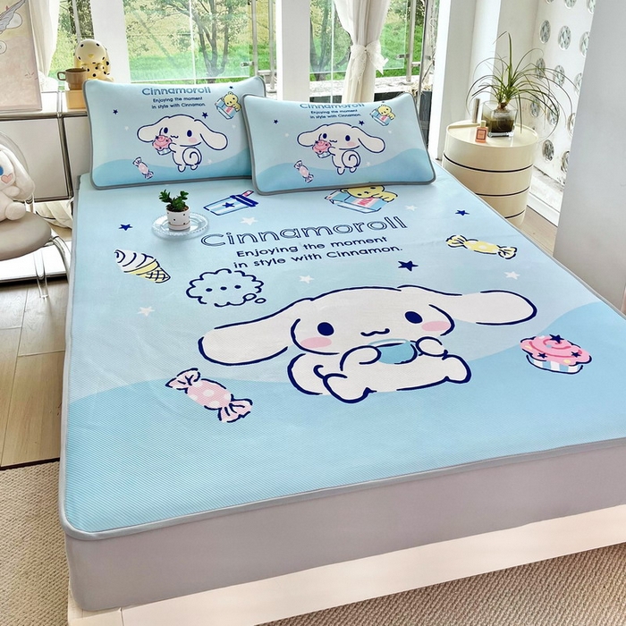 91家纺网 家纺一手货源 找家纺 （总）蘭菲家纺 2025新款三丽鸥卡通印花冰丝凉席