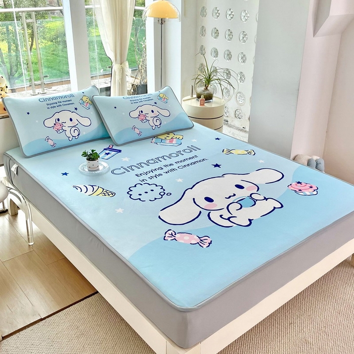 91家纺网 家纺一手货源 找家纺 （总）蘭菲家纺 2025新款三丽鸥卡通印花冰丝凉席