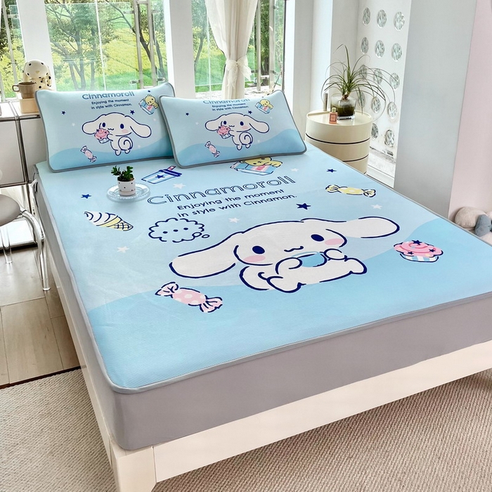 91家纺网 家纺一手货源 找家纺 （总）蘭菲家纺 2025新款三丽鸥卡通印花冰丝凉席