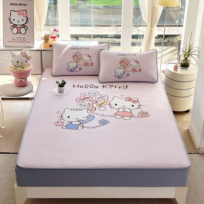 91家纺网 家纺一手货源 找家纺 （总）蘭菲家纺 2025新款三丽鸥卡通印花冰丝凉席